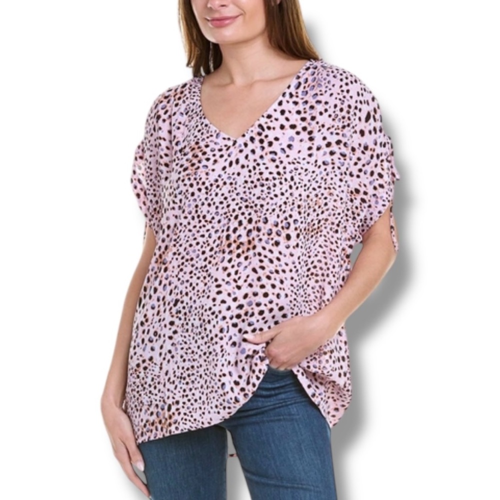 CAbi Seaside Animal Print Blouse